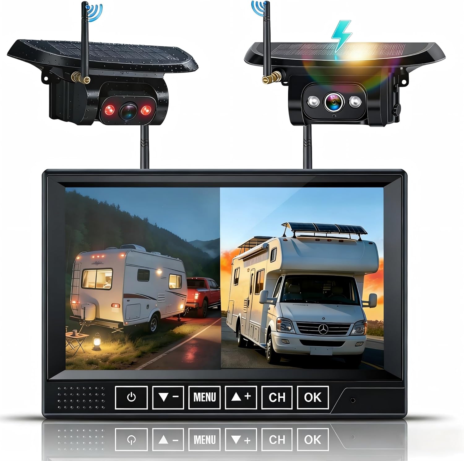 1080P HD Wireless Backup Camera: 1-Min Magnetic Easy Install No Wiring 7" Anti-Glare Monitor with Clear Night Vision