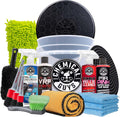 Car Detailing Kit, Car Cleaning Kit with Total Interior Cleaner & Protectant, Sprayable Wheel Cleaner, Car Wash Soap, Bucket, Brushes, and Detailing Accessories - 17 Piece Wash Kit
