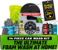 Chemical Guys Car Wash Kit 14-Pc Arsenal Builder - with Foam Blaster, Wash Bucket, Towels, Applicators, and 16 oz Soaps, Waxes, and Cleaners - Complete Car Detailing Gift Set, Works with Garden Hose