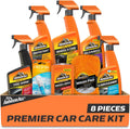 All Premier 8-Piece Car Care Kit - Complete Car Detailing Set with Wax, Wash, Glass & Tire Cleaners